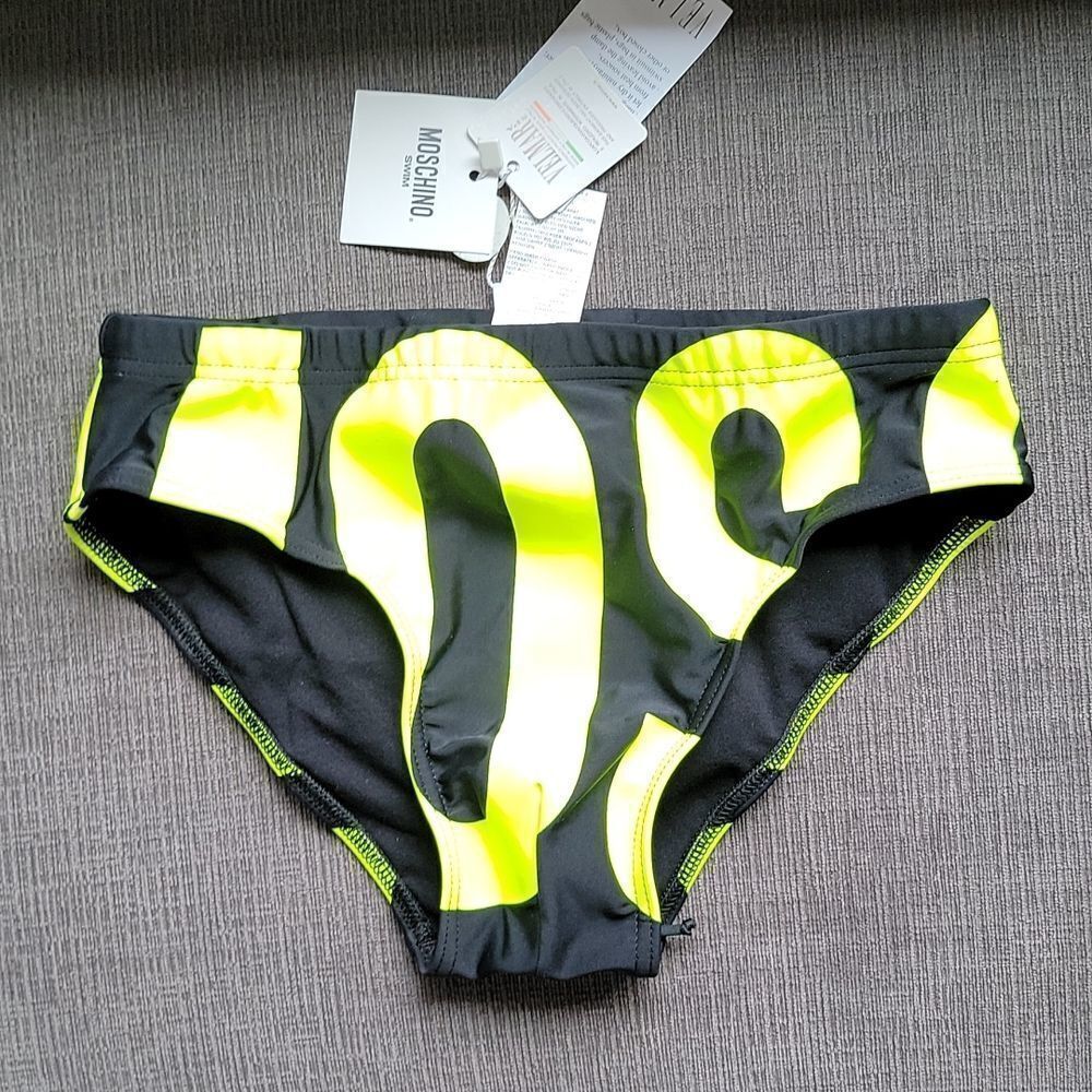 Moschino Men's Neon Yellow Swim Beach Bikini Briefs Bottom size XSMALL